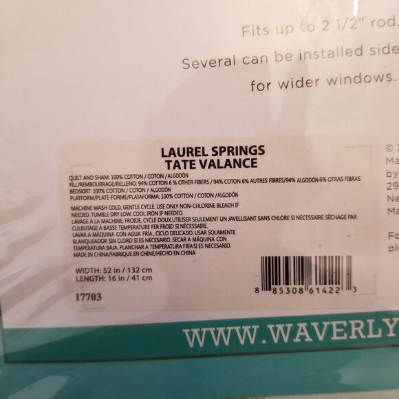 Waverly Laurel Springs Tate Valance Floral 52x16 in Set of 2 NEW Tropical Summer - Picture 4 of 6